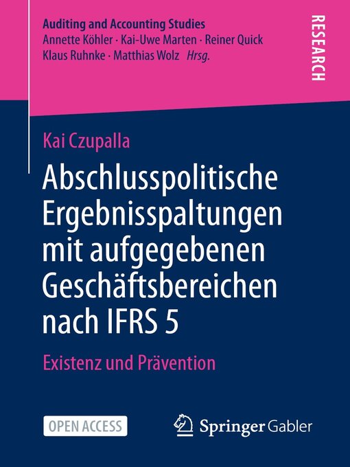 Title details for Abschlusspolitische Ergebnisspaltungen mit aufgegebenen Geschäftsbereichen nach IFRS 5 by Kai Czupalla - Wait list